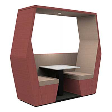 BILL 2 Seat Open Office Meeting Booth with Half Wall BILL-2SHW