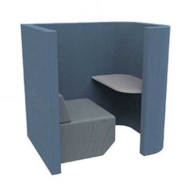 Dennis Single Person Work Booth With Seat Left - DEN-WSL