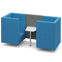Alban 2 Person Meeting Booth with Medium Back Panel ALB02