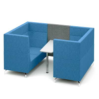Alban 4 Person Meeting Booth with Medium Back Panel ALB04
