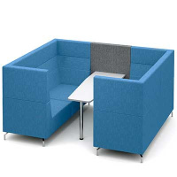 Alban 6 Person Meeting Booth with Medium Back Panel ALB06