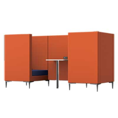 Element 2 Seat High Back Booth with Table EM1-B  left view