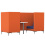 Element 2 Seat High Back Booth with Table EM1-B  right view
