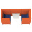 Element 2 Seat High Back Booth with Table EM1-B  top view