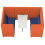 Element 4 Seat High Back Booth with Table EM2-B top view