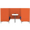 Element 6 Seat High Back Booth with Table EM3-B front view