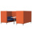 Element 6 Seat High Back Booth with Table EM3-B left view