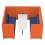 Element 6 Seat High Back Booth with Table EM3-B top view