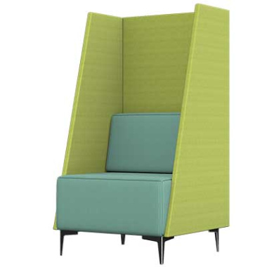 Oban Social 1 Seat High Back Chair OB-SL-C1 left view