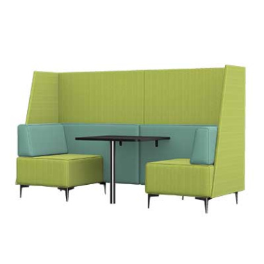 Oban Social 2 Seat High Back Open End Booth with Table OB-SL-C7 left view