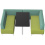 Oban Social 4 Seat Low Back Booth with Table OB-SL-C5 top view