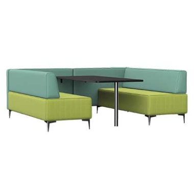 Oban Social 6 Seat Low Back Booth with Table OB-SL-C6 right view