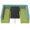 Oban Social 6 Seat Low Back Booth with Table OB-SL-C6 top view