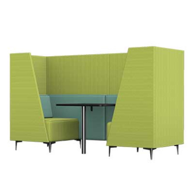 Oban Social 2 Seat High Back Enclosed Booth with Table OB-SL-C10 left view