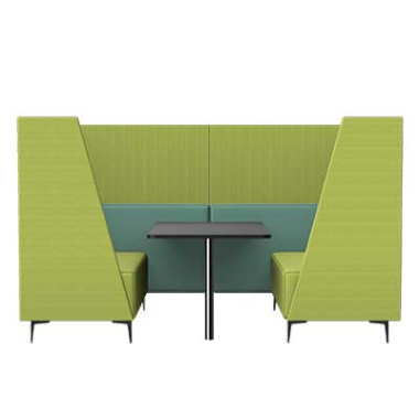 Oban Social 4 Seat High Back Enclosed Booth with Table OB-SL-C11 front view