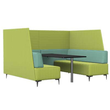 Oban Social 6 Seat High Back Open End Booth Table OB-SL-C9 right view