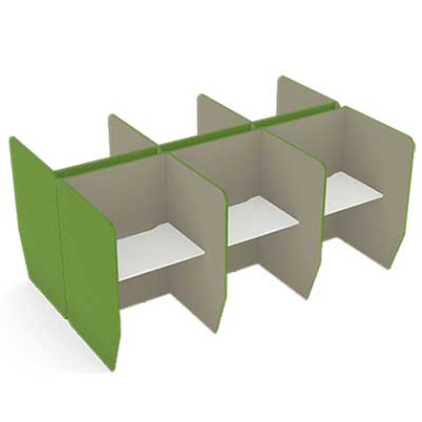 Cove Desk High Back to Back 6 Person Work Booth - CCB6 - main view
