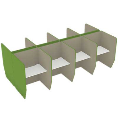 Cove Desk High Back to Back 8 Person Work Booth - CCB8 - main view