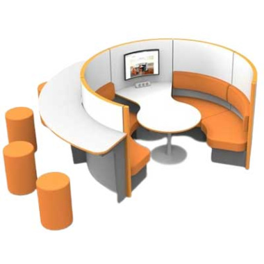 Okinawa Group Meeting Pod with Table and Touchdown - OKI004