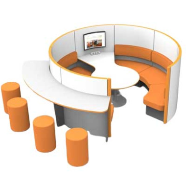 Okinawa Large Group Meeting Pod with Table and Touchdown - OKI005