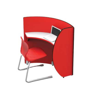 Muse Curved 1 Person Medium Back Mobile Study Booth - MUS003