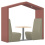Anex Two Person Open Work Booth with Pitched Roof