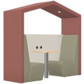 Anex Two Person Part Open Work Booth with Pitched Roof
