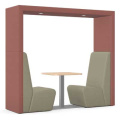 Anex Two Person Open Work Booth with Plateau Roof