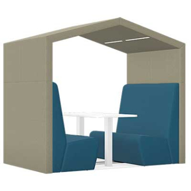 Anex 4 Person Open Work Booth with Apex Roof