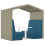 Anex 4 Person Open Work Booth with Apex Roof
