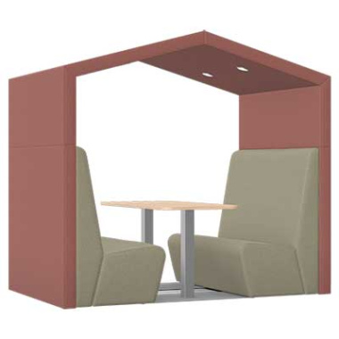 Anex 4 Person Open Work Booth with Apex Roof
