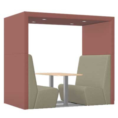 Anex Four Person Open Meeting Booth with Plateau Roof