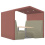 Anex 6 Person Open Work Booth with Apex Roof