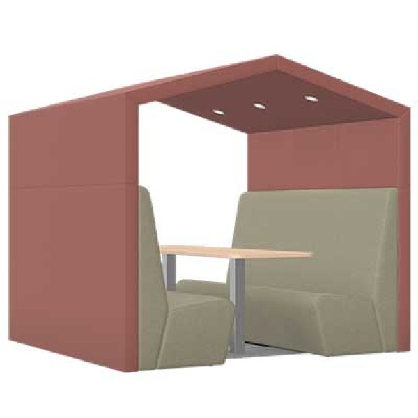 Anex 6 Person Open Work Booth with Pitched Roof
