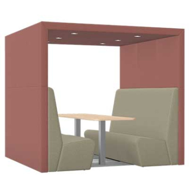 Anex Six Person Open Work Booth with Plateau Roof