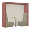 Anex Two Person Alcove Work Booth with flat plateau Roof