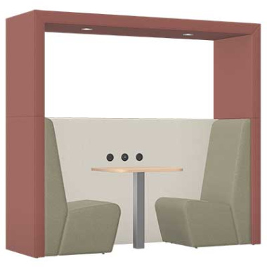 Anex Two Person Part Open Work Booth with Plateau Roof