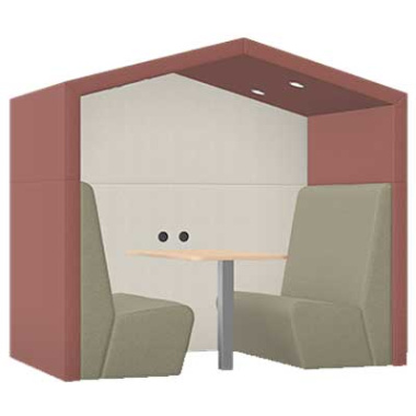 Anex Four Person Alcove Work Booth with Apex Roof