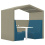 Anex 4 Person Part Open Work Booth with Apex Roof