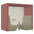 Anex Four Person Alcove Work Booth with flat plateau Roof