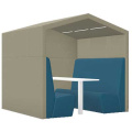 Anex Six Person Alcove Work Booth with Apex Roof