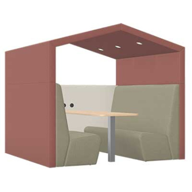 Anex 6 Person Part Open Work Booth with Apex Roof