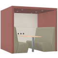 Anex Six Person Alcove Work Booth with flat plateau Roof